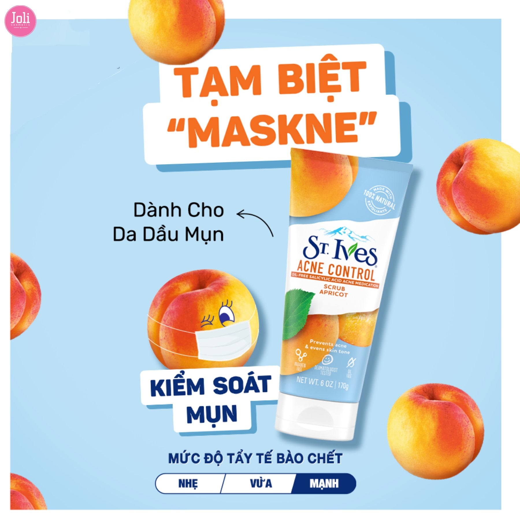 Sữa Rửa Mặt Tẩy Tế Bào Chết Quả Mơ Ngừa Mụn St.Ives 170gSữa Rửa Mặt Tẩy Tế  Bào Chết Quả Mơ Ngừa Mụn St.Ives 170g – JOLI COSMETIC