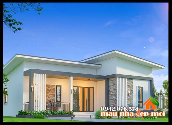 Mẫu nhà cấp 4 mái lệch đẹp kiến trúc mái lệch Mẫu nhà cấp 4 mái lệch đẹp kiến trúc mái lệch