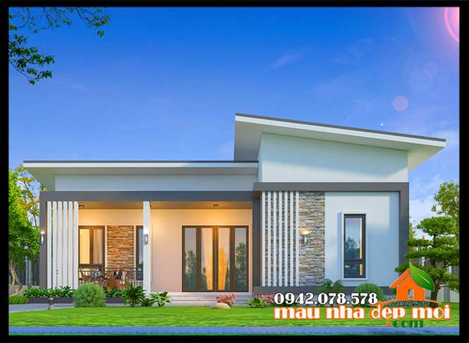 Mẫu nhà cấp 4 đẹp ở quê 140m2 có 4 phòng ngủ Mẫu nhà cấp 4 đẹp ở quê 140m2 có 4 phòng ngủ